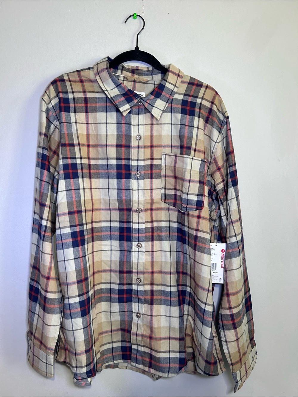 Marmot Anderson Lightweight Flannel Shirt Men’s XL Shetland Plaid NWT